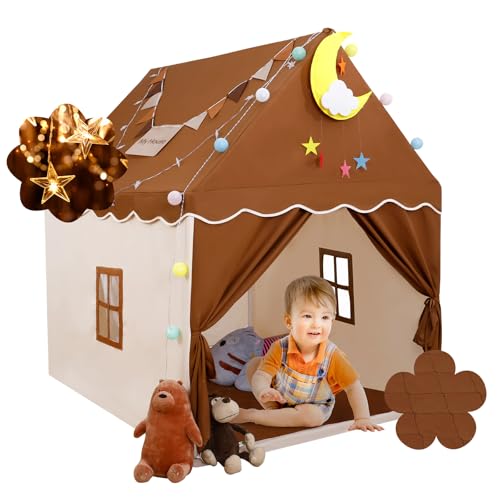 Kid Tent with Padded Mat, Star Lights - Kids Play Tents for Toddlers Kids Tents Indoor Playhouse - Princess Tent for Girls Toy House Gift - Pink, 47x40x51